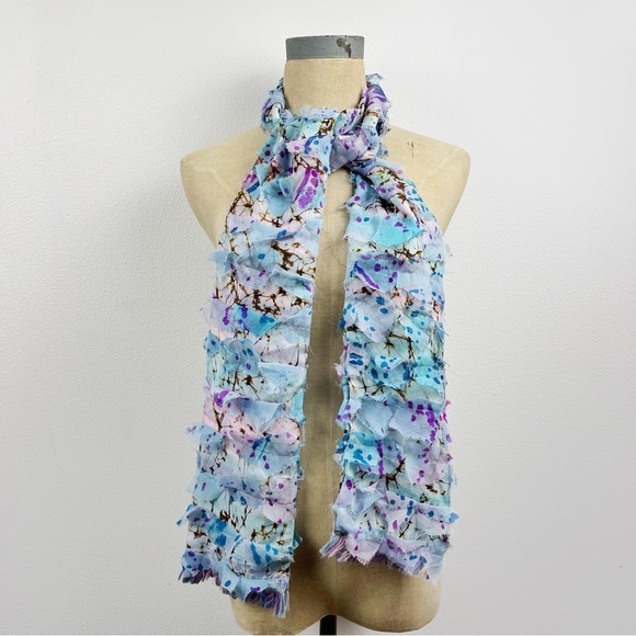 Chiffon Ruffle Multi Color Scarf - Picture 4 of 4